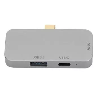 4 в 1 USB C Hub серый многофункциональный расширительный док-коннектор Type C на HDMI 60 Вт PD(Серый ) серый