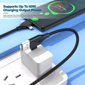 4-в-1 USB C кабель для зарядки с разъемом Type-C 5-в-1 USB-кабель Type C PD 65 Вт 27 Вт быстрая зарядка для iPhone Samsung Xiaomi Android 1 M зелёный