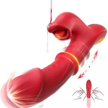 4 в 1 Вибратор для вставки Вибратор для точки G 7 вставных дилдо и 10 вибраций языка 10 режимов вибрации, эротические игрушки Вибратор-кролик