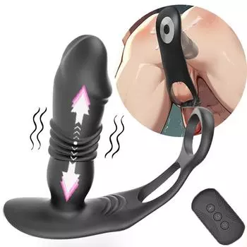 4 в 1 выдвижной массажер простаты 3 вставки 10 режимов вибрации беспроводной пульт дистанционного управления силиконовый анальный стимулятор пукающая пробка игрушки для взрослых