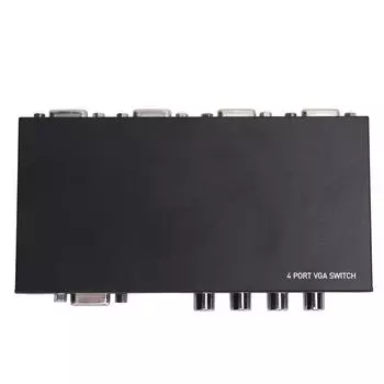 4 в 1 выход 15-контактный гнездовой 1920 X 1440 VGA-переключатель для ПК, ТВ, монитора, центра управления классом, черный