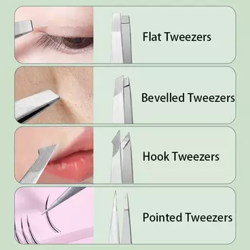 4 в 1 высококачественный пинцет для бровей, щипцы для выщипывания тонких волосков из нержавеющей стали, скошенные зажимы для бровей, инструменты для снятия макияжа