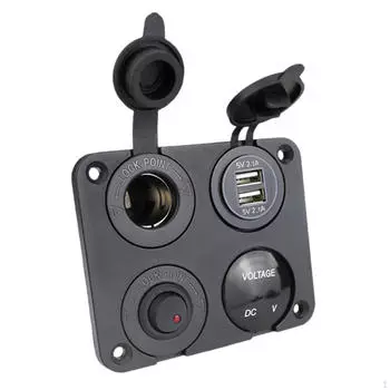 4 в 1 зарядное гнездо панель светодиодный вольтметр 12 В 4.2A для RV морской лодки красный