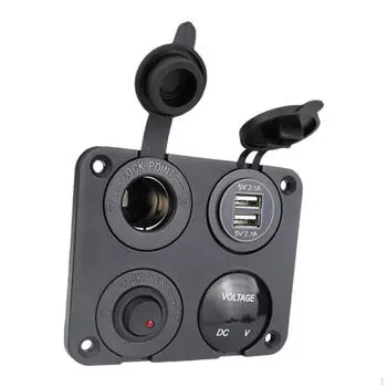 4 в 1 зарядное устройство розетка панель автомобиля для грузовика красный