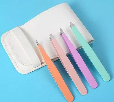 4 в наборе, пинцеты для бровей, зажим для бровей, пинцет для бровей, зажим для бровей из нержавеющей стали, инструмент для обрезки бровей белый