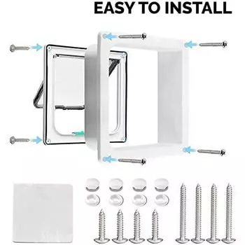 4-сторонняя блокировка откидной двери для кошек для внутренних наружных дверей, дверей для домашних животных для кошек и собак, подходит для окон и стен One Size