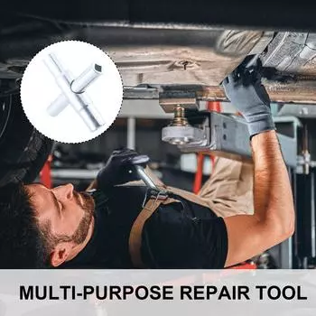 4 Way Sillcock Key 1/4 9/32 5/16 11/32 Steel Sillcock Water Key Hose Bib Key for Valves Faucet Cabinet Opening Key