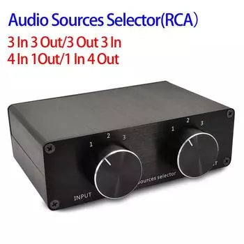 4 входа 1 выход 3 входа 3 выхода Аудиовход Сигнальный кабель RCA Разветвитель Селектор-переключатель Разъем источника Schalter 1 вход 4 выхода 4 in(out) 1 out(in)