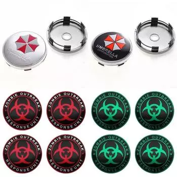 4 x 60 мм колпачки для ступицы колеса автомобиля с логотипом Umbrella Corp., противопыльные чехлы чёрный