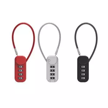 4-значный кодовый замок с пружинной катушкой, трос для багажа, сумка на молнии, рюкзак, чемодан, замки для ящиков as the picture