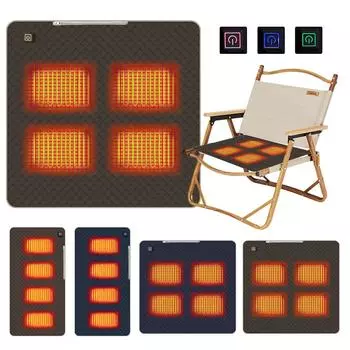 4 зоны зимнего теплого сиденья водонепроницаемая подушка для сиденья для кемпинга на открытом воздухе USB/Type-C питание подогрев сиденья подушка для кемпинга стадион