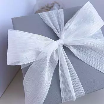 4cm*5m Bouquet Packaging Ribbons Handmade DIY Translucent Decorative Wrapping Gift Chiffon Wrinkle Cake Solid Color Accessories белый