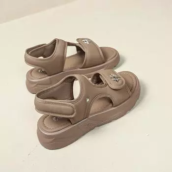 4cm with skirt sandals women s summer new fashion metal buckle thick sole temperament word with cool slippers women 35