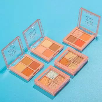 4Color Eye Shadow Plate Eyeshadow Girl Beginner Makeup Подставка для теней для век Sculpture Highlight Cosmetic For Girls Accessories