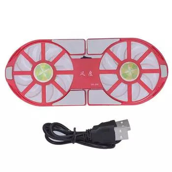 4Color Laptop Cooling Pad Складной Ноутбук Cooler DualFan Большой Объем Воздуха Радиатор Теплоотвод(красный ) красный