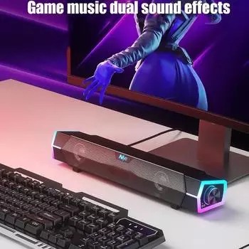 4D компьютерная акустическая панель HiFi стереозвук сабвуфер с микрофоном проводной Bluetooth динамик для ноутбука ПК ТВ Aux динамик