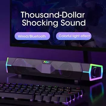 4D компьютерная акустическая панель HiFi стереозвук сабвуфер с микрофоном проводной Bluetooth динамик для ноутбука ПК ТВ Aux динамик