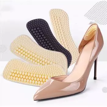 4D массажные антибликовые подушечки для пятки, силиконовые накладки на пятки, противоизносные наклейки на пятку, вставки на заднюю часть обуви 6mm чёрный