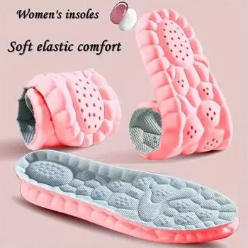 4D массажные стельки, супер мягкие стельки для спортивной обуви, стельки для ног, корзины для бега, подошва для обуви, поддержка свода стопы, ортопедические вставки унисекс 35-36 чёрный