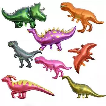 4D мультяшный треугольный дракон тираннозавр рекс серия извивающихся драконов алюминиевые фольгированные шары детские украшения на день рождения игрушки и принадлежности