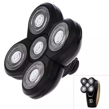 4D Мужская электробритва Сменная головка с 5 лезвиями Плавающая головка 5.5*5.5 cm чёрный