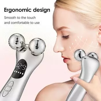 4D роликовый массажер для лица Ems Face Lift Device V-Face Slimmer Подтяжка кожи Удаление двойного подбородка Уход за кожей вокруг глаз Вибрационный массажер