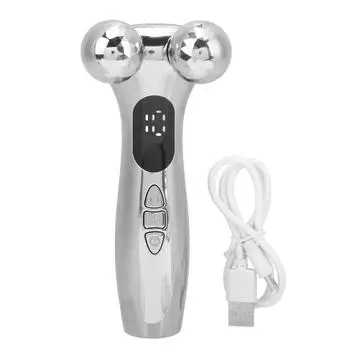 4D роликовый массажер для лица, подтягивающий кожу, контурный массажер для глаз и лица серебряный