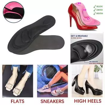 4D-стелька-утешитель снижает стресс от длительного стояния, ходьбы, бега L чёрный