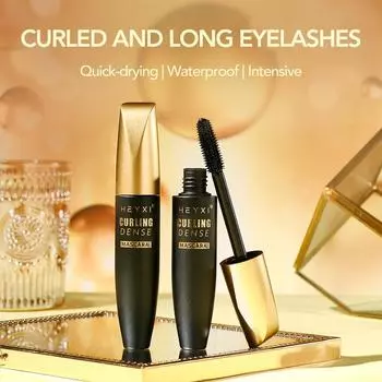 4D Тушь для ресниц Силиконовая кисточка с вьющимися толстыми глазами Черная водостойкая и долговечная длинная вьющаяся тушь для ресниц чёрный