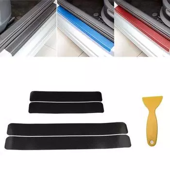 4D углеродное волокно автомобильный автомобиль против царапин накладки на пороги потертости наклейка протектор инструмент чёрный
