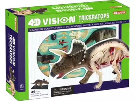 4D Vision Модель анатомии трицератопса 4D VISION 622014 Модель анатомии трицератопса Fame Master 4D master Обучающая игрушка STEM (Полный скелет)