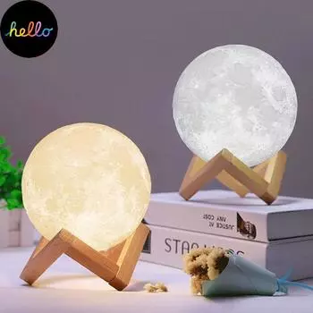 4D Волшебная Луна Светодиодные фонари Лунный свет Настольная лампа USB Перезаряжаемая для украшения дома Декор для вечеринки 20cm