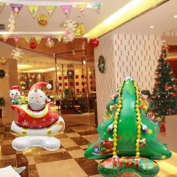 4D Воздушный шар Снеговика Яркий цвет Очаровательный внешний вид Креативная форма Экологичный Широкое применение Декоративная алюминиевая пленка Воздушный шар в виде елки Санта-Клауса B