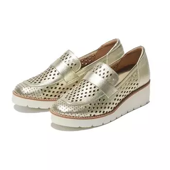 4E Punching Loafers Made in Japan Japanese Shoe Size [Miss Kyoko] Women s (Platinum, Dimensions, Adult, Number, 24.0 cm) платиновый