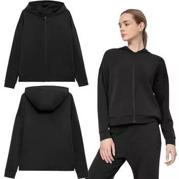 4F H4L22 BLD027 Женская толстовка для йоги глубокого черного цвета Xs XS чёрный