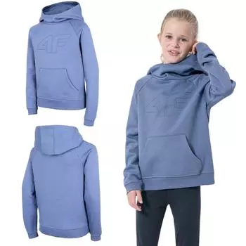 4F HJZ22 JBLD002 Джинсовая худи для девочек 128