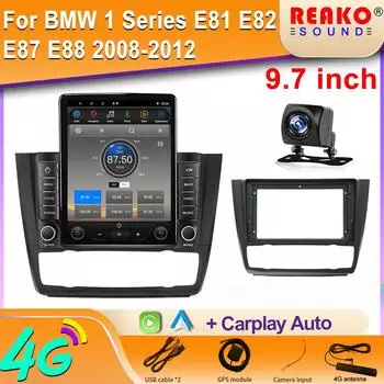 4G AHD камера Android для Bmw 1-Series E81 E82 E87 E88 2004-2012 Tesla Type Мультимедиа Стерео Автомобильный DVD Плеер Навигация GPS Радио 8 core 2GB+32GB