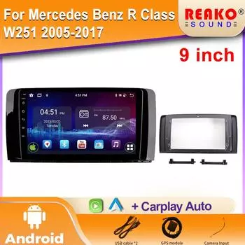 4G Android автомобильное радио для Mercedes Benz R-Class R Class W251 R280 R300 R320 2005 - 2017 мультимедийный плеер GPS навигация 2din 4 core 1GB+32GB carplay