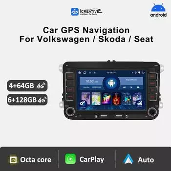 4G Android Car Radio Apple Carplay для Volkswagen Golf Polo Jetta Passat B6 B7 CC Skoda Мультимедиа Авто Стерео GPS Навигация