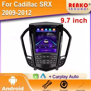 4G BT автомобильное радио для Cadillac SRX 2009 - 2012 Tesla Style головное устройство мультимедийный видеоплеер беспроводной Android Auto Stereo Carplay 4 core 2GB+32GB carplay
