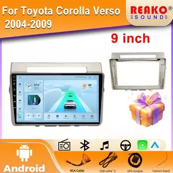 4G Carplay 2din Android автомобильный радиоприемник мультимедиа видеоплеер для Toyota Corolla Verso 2004-2009 навигация GPS стерео головное устройство BT 4 core 2GB+32GB carplay