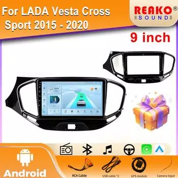 4G Carplay 2din Android Car Radio Multimedia Video Player для LADA Vesta Cross Sport 2015 - 2020 Навигация GPS Стерео Головное Устройство BT 4 core 2GB+32GB carplay