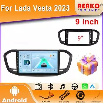 4G Carplay 2din Android Car Radio Multimedia Video Player для Lada Vesta 2023 Навигация GPS Стерео Головное Устройство BT 4 core 2GB+32GB carplay