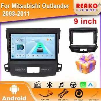 4G Carplay 2din Android Car Radio Multimedia Video Player для Mitsubishi Outlander 2008-2011 Навигация GPS Стерео Головное Устройство BT 4 core 2GB+32GB carplay