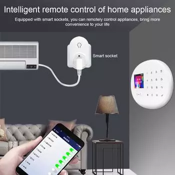 4G и Wi-Fi сигнализация Противоугонная система домашней безопасности TFT цветной экран GSM-сигнализация Tuya APP AU Plug белый