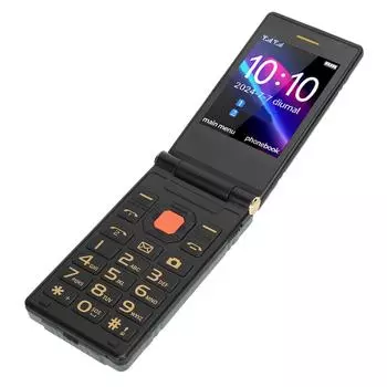 4G раскладной телефон с двойным экраном, камерой 1,3 Мп, будильником, Bluetooth, крупными шрифтами, большим объемом, двумя SIM-картами, двумя зелёный