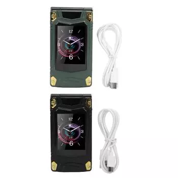 4G раскладной телефон с двойным экраном, камерой 1,3 Мп, будильником, Bluetooth, крупными шрифтами, большим объемом, двумя SIM-картами, двумя Green