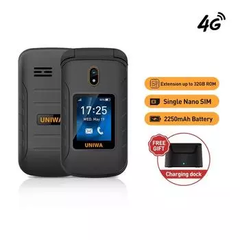 4G Volte HAC слуховой аппарат разблокированный раскладной сотовый телефон кнопка SOS для пожилых людей большая кнопка базовый телефон для пожилых людей мобильный сотовый телефон (черный)