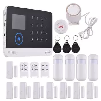 4G WiFi беспроводная домашняя сигнализация DIY интеллектуальная беспроводная сигнализация с управлением через приложение TY APP 2,4-дюймовый TFT чёрный