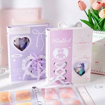 4grids Держатель для фотокарточек Держатель для карточек с отрывными листами Книга для хранения Подарок для девочки синий